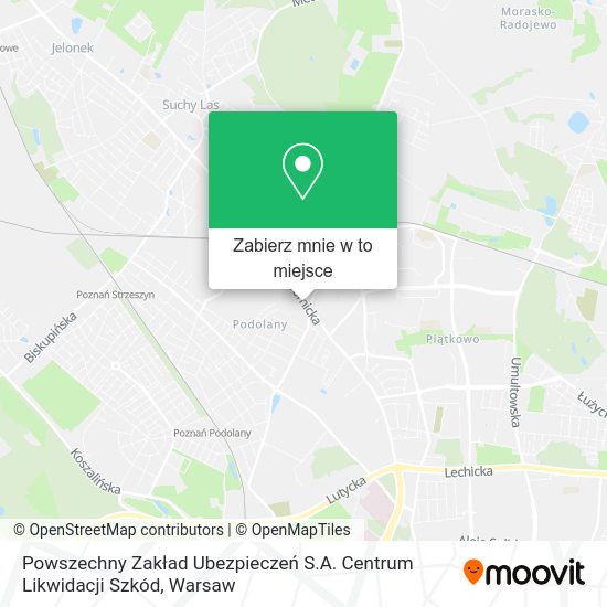 Mapa Powszechny Zakład Ubezpieczeń S.A. Centrum Likwidacji Szkód