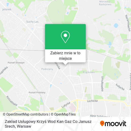 Mapa Zakład Usługowy Krzyś Wod Kan Gaz Co Janusz Srech