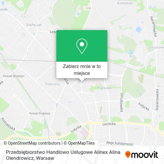 Mapa Przedsiębiorstwo Handlowo Usługowe Alinex Alina Olendrowicz