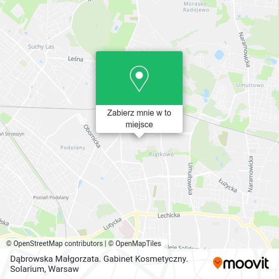 Mapa Dąbrowska Małgorzata. Gabinet Kosmetyczny. Solarium