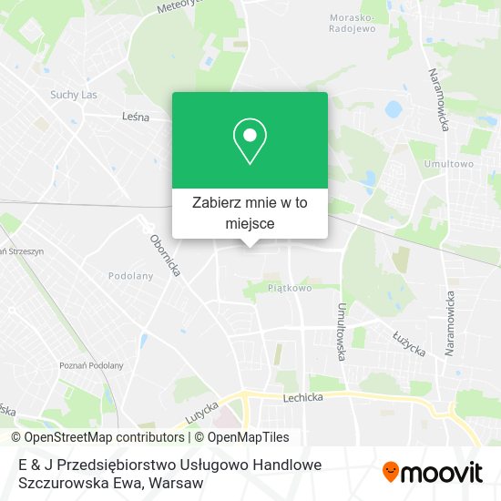 Mapa E & J Przedsiębiorstwo Usługowo Handlowe Szczurowska Ewa