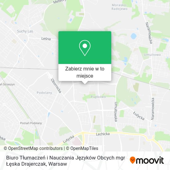 Mapa Biuro Tłumaczeń i Nauczania Języków Obcych mgr Łęska Drajerczak