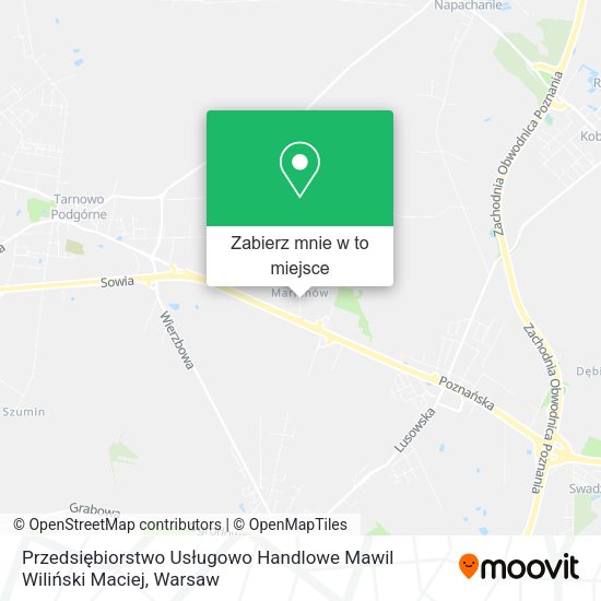 Mapa Przedsiębiorstwo Usługowo Handlowe Mawil Wiliński Maciej