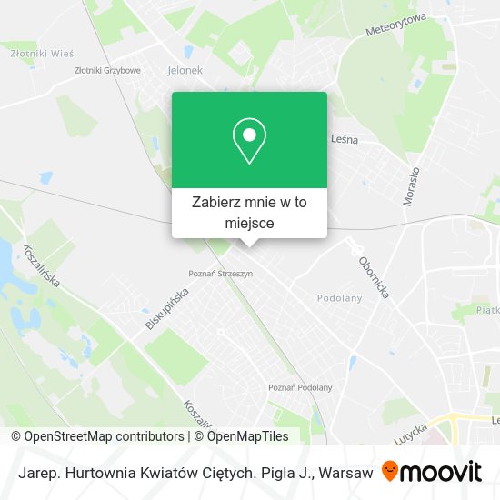 Mapa Jarep. Hurtownia Kwiatów Ciętych. Pigla J.