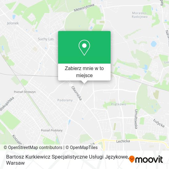 Mapa Bartosz Kurkiewicz Specjalistyczne Usługi Językowe