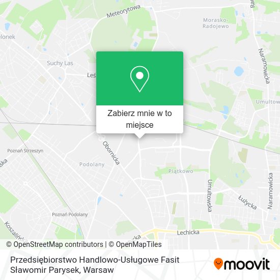 Mapa Przedsiębiorstwo Handlowo-Usługowe Fasit Sławomir Parysek