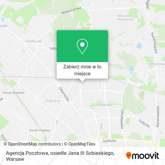 Mapa Agencja Pocztowa, osiedle Jana III Sobieskiego