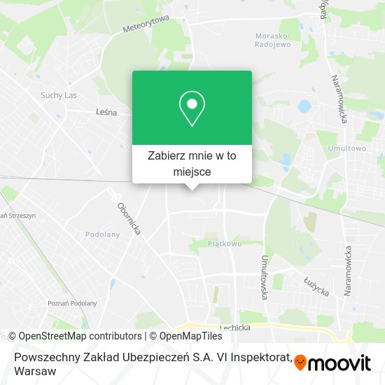 Mapa Powszechny Zakład Ubezpieczeń S.A. VI Inspektorat