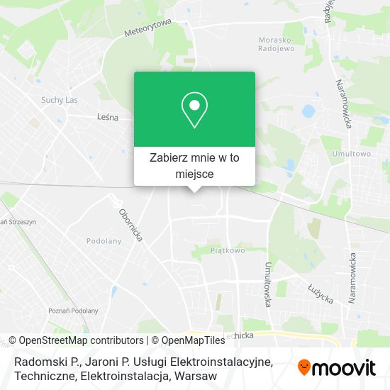 Mapa Radomski P., Jaroni P. Usługi Elektroinstalacyjne, Techniczne, Elektroinstalacja