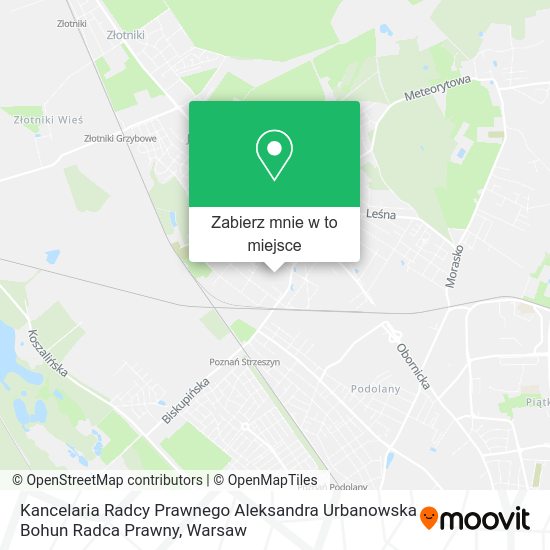 Mapa Kancelaria Radcy Prawnego Aleksandra Urbanowska Bohun Radca Prawny