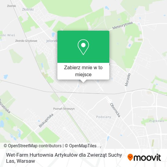 Mapa Wet-Farm Hurtownia Artykułów dla Zwierząt Suchy Las