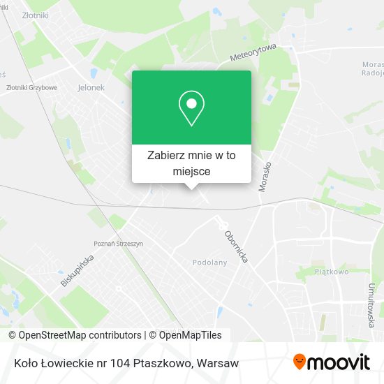 Mapa Koło Łowieckie nr 104 Ptaszkowo