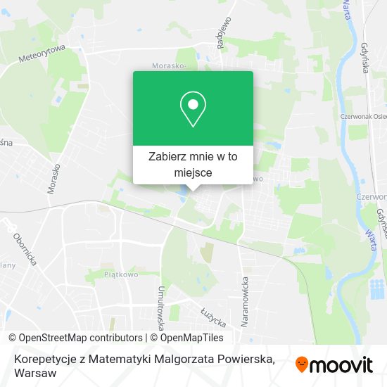 Mapa Korepetycje z Matematyki Malgorzata Powierska