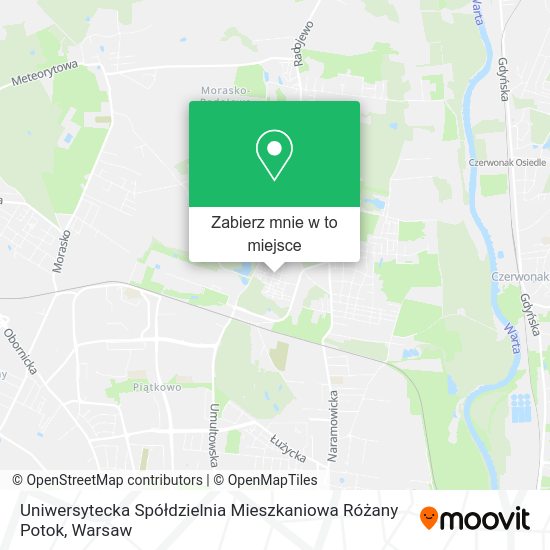 Mapa Uniwersytecka Spółdzielnia Mieszkaniowa Różany Potok