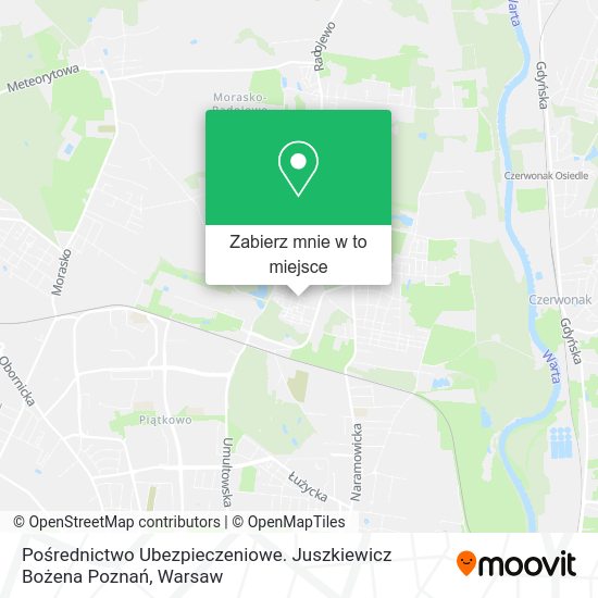 Mapa Pośrednictwo Ubezpieczeniowe. Juszkiewicz Bożena Poznań