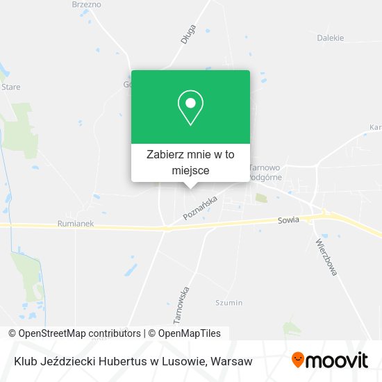 Mapa Klub Jeździecki Hubertus w Lusowie