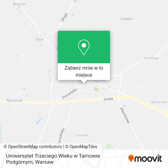 Mapa Uniwersytet Trzeciego Wieku w Tarnowie Podgórnym