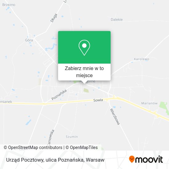 Mapa Urząd Pocztowy, ulica Poznańska