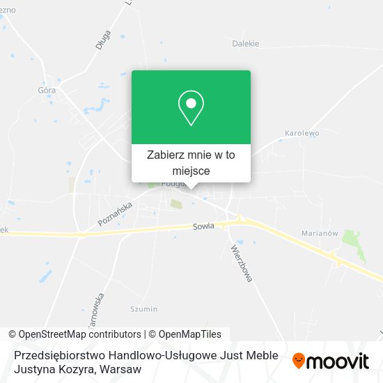 Mapa Przedsiębiorstwo Handlowo-Usługowe Just Meble Justyna Kozyra