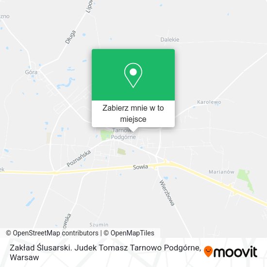 Mapa Zakład Ślusarski. Judek Tomasz Tarnowo Podgórne