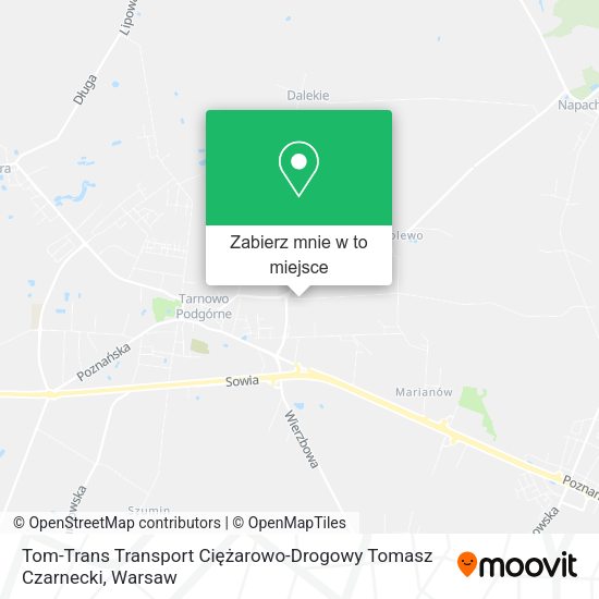 Mapa Tom-Trans Transport Ciężarowo-Drogowy Tomasz Czarnecki