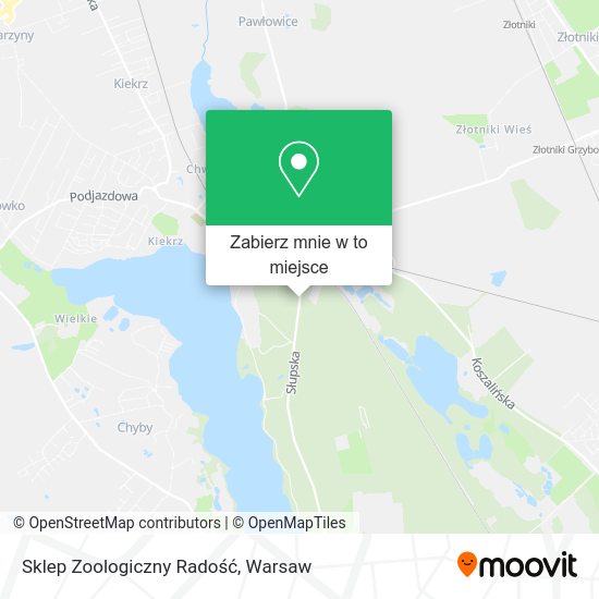 Mapa Sklep Zoologiczny Radość