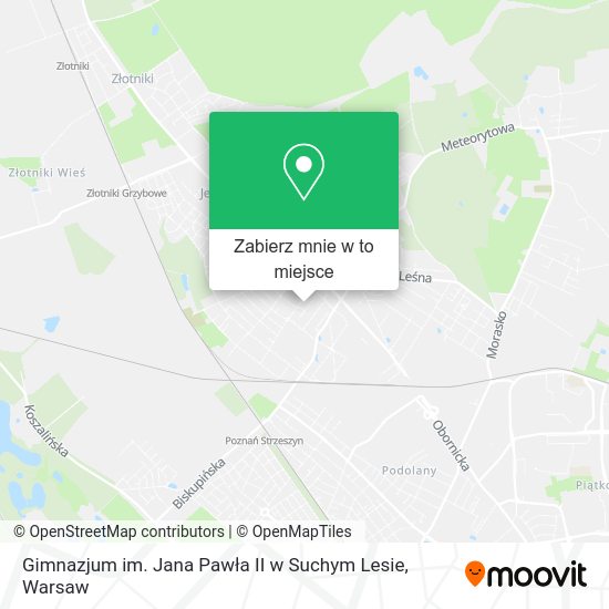 Mapa Gimnazjum im. Jana Pawła II w Suchym Lesie