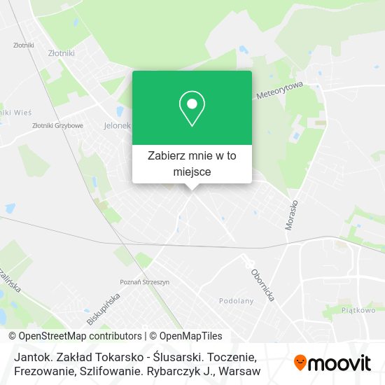 Mapa Jantok. Zakład Tokarsko - Ślusarski. Toczenie, Frezowanie, Szlifowanie. Rybarczyk J.