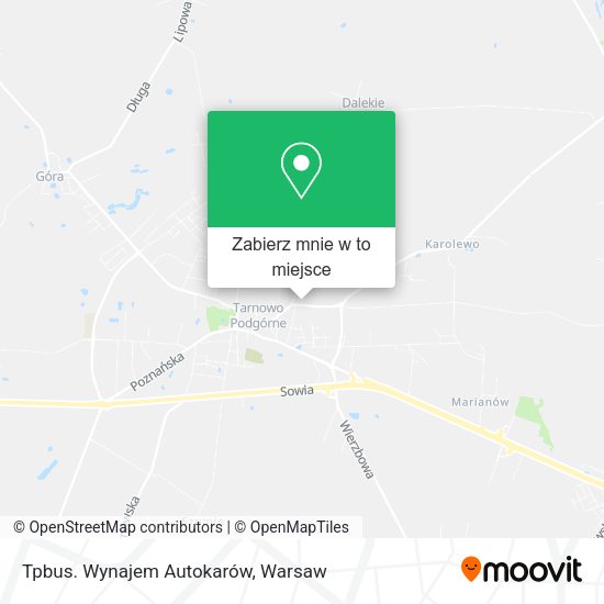 Mapa Tpbus. Wynajem Autokarów