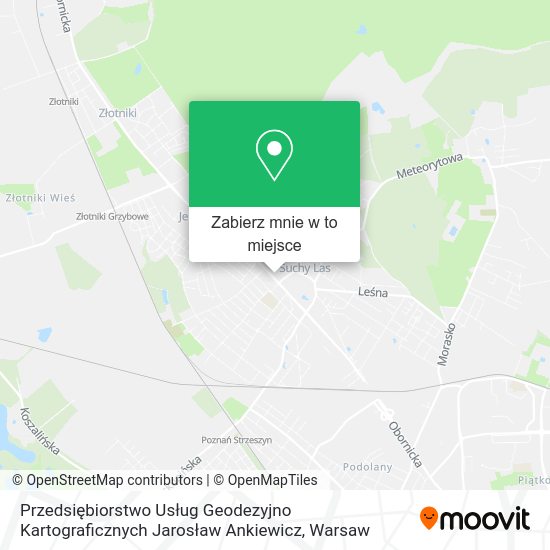 Mapa Przedsiębiorstwo Usług Geodezyjno Kartograficznych Jarosław Ankiewicz