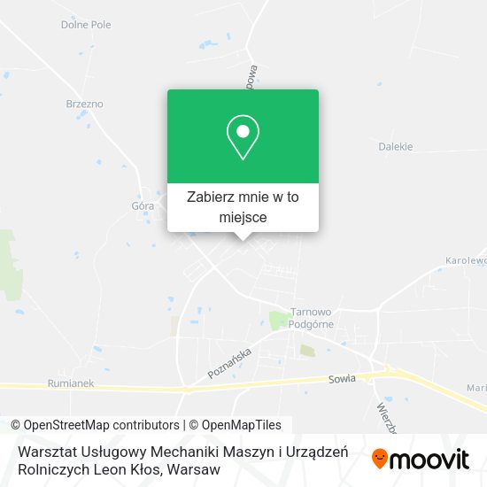 Mapa Warsztat Usługowy Mechaniki Maszyn i Urządzeń Rolniczych Leon Kłos