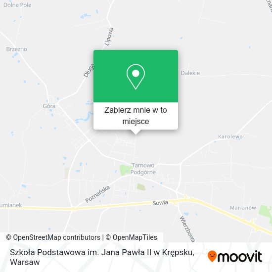 Mapa Szkoła Podstawowa im. Jana Pawła II w Krępsku