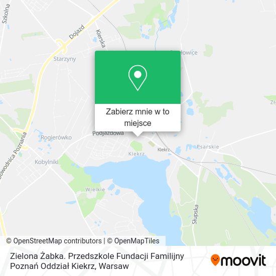 Mapa Zielona Żabka. Przedszkole Fundacji Familijny Poznań Oddział Kiekrz