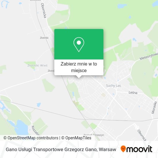 Mapa Gano Usługi Transportowe Grzegorz Gano