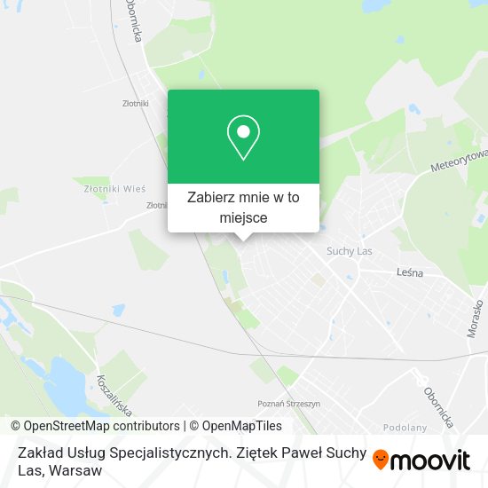 Mapa Zakład Usług Specjalistycznych. Ziętek Paweł Suchy Las