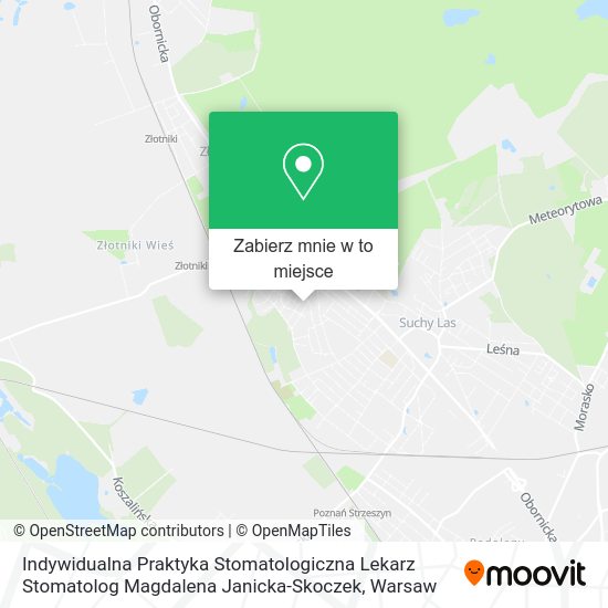 Mapa Indywidualna Praktyka Stomatologiczna Lekarz Stomatolog Magdalena Janicka-Skoczek