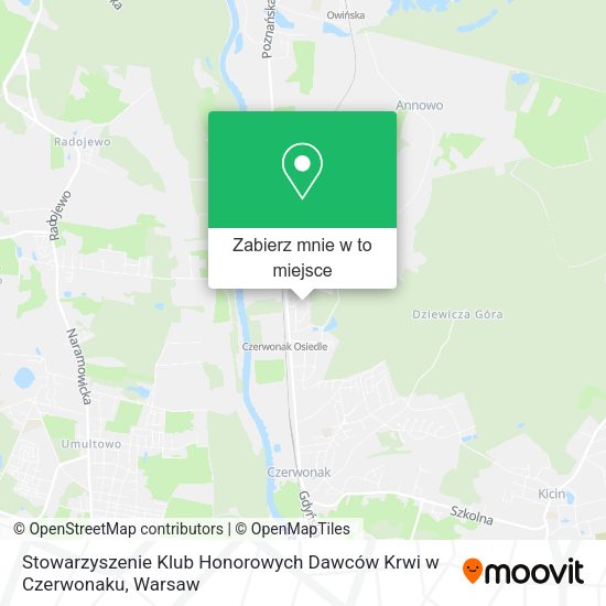 Mapa Stowarzyszenie Klub Honorowych Dawców Krwi w Czerwonaku