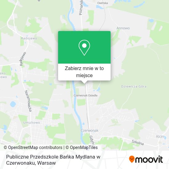 Mapa Publiczne Przedszkole Bańka Mydlana w Czerwonaku