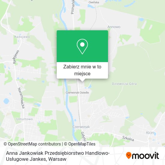 Mapa Anna Jankowiak Przedsiębiorstwo Handlowo-Usługowe Jankes