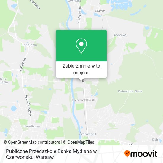 Mapa Publiczne Przedszkole Bańka Mydlana w Czerwonaku