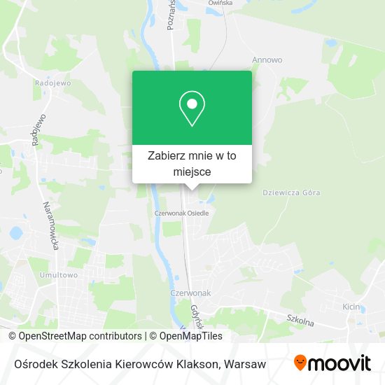 Mapa Ośrodek Szkolenia Kierowców Klakson