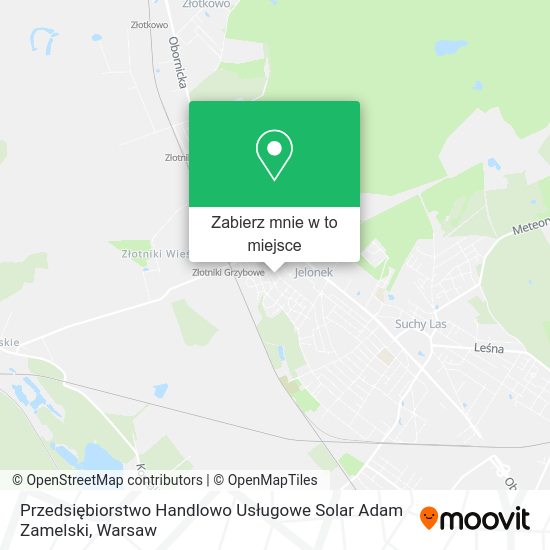 Mapa Przedsiębiorstwo Handlowo Usługowe Solar Adam Zamelski