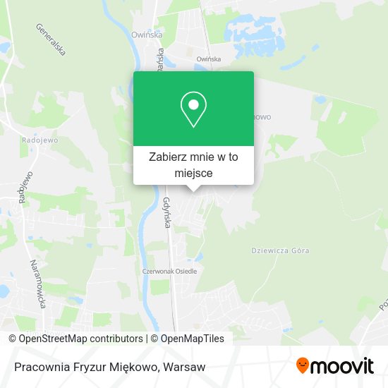 Mapa Pracownia Fryzur Miękowo