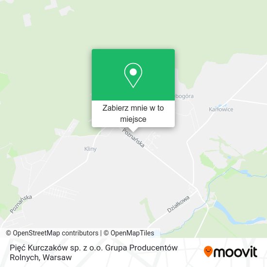 Mapa Pięć Kurczaków sp. z o.o. Grupa Producentów Rolnych