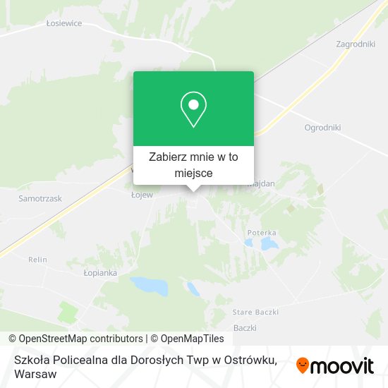 Mapa Szkoła Policealna dla Dorosłych Twp w Ostrówku