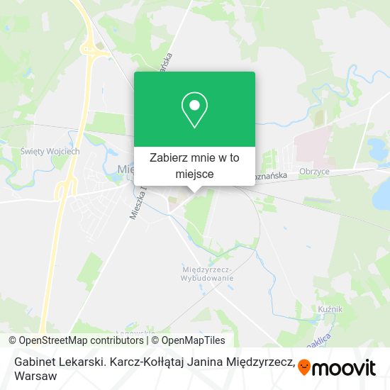 Mapa Gabinet Lekarski. Karcz-Kołłątaj Janina Międzyrzecz