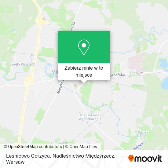 Mapa Leśnictwo Gorzyca. Nadleśnictwo Międzyrzecz