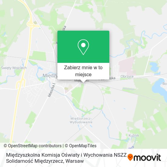 Mapa Międzyszkolna Komisja Oświaty i Wychowania NSZZ Solidarność Międzyrzecz