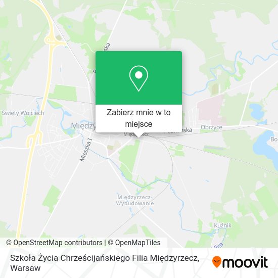 Mapa Szkoła Życia Chrześcijańskiego Filia Międzyrzecz