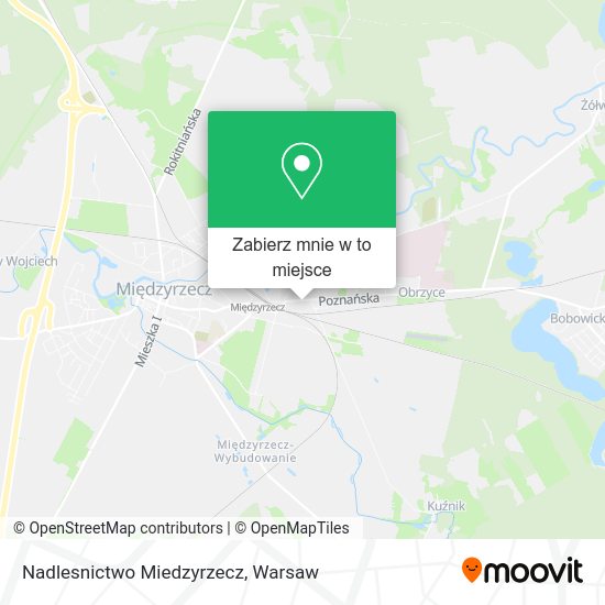 Mapa Nadlesnictwo Miedzyrzecz